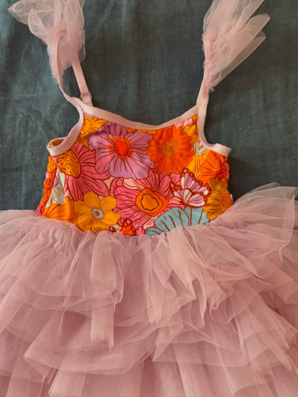 Posh Peanut Meadow Tulle smocked dress - 2T - Picture 2 of 6